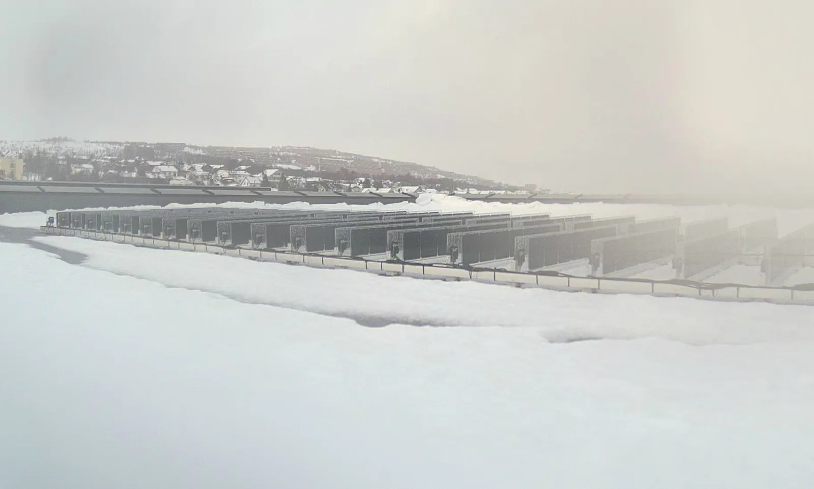 Vertical solar panels in winter conditions in Tromsø, Norway